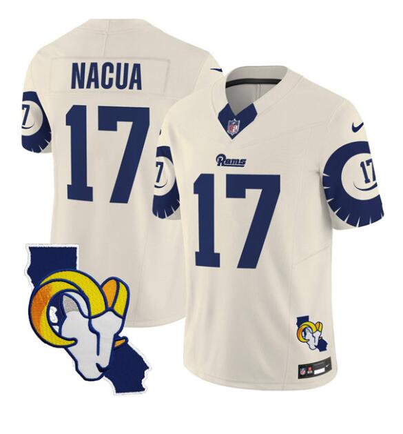 Men's Bone Los Angeles Rams Active Player Custom 2025 F.U.S.E. V2 Limited Stitched Football Jersey